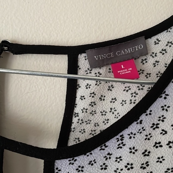 Vince Camuto Black & White Top Size L - Picture 3 of 7